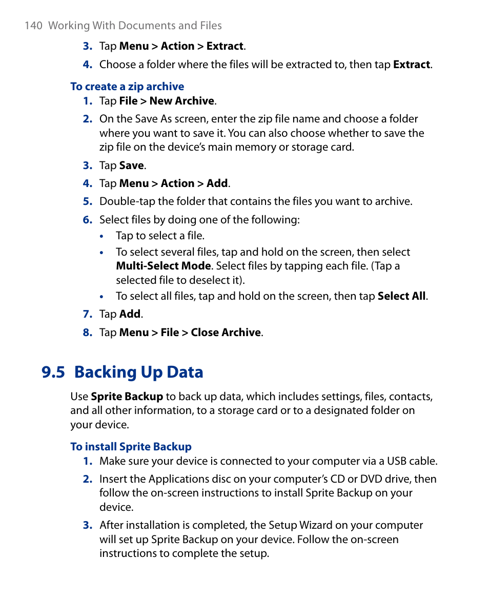 5 backing up data | Insignia X7510 User Manual | Page 140 / 241