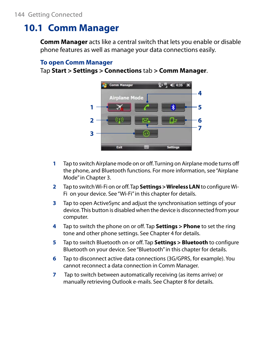 1 comm manager | Insignia X7510 User Manual | Page 144 / 241