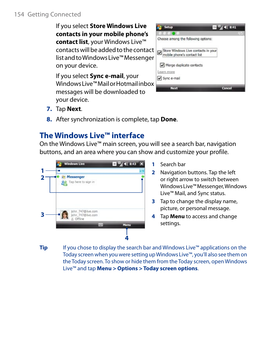 The windows live™ interface | Insignia X7510 User Manual | Page 154 / 241