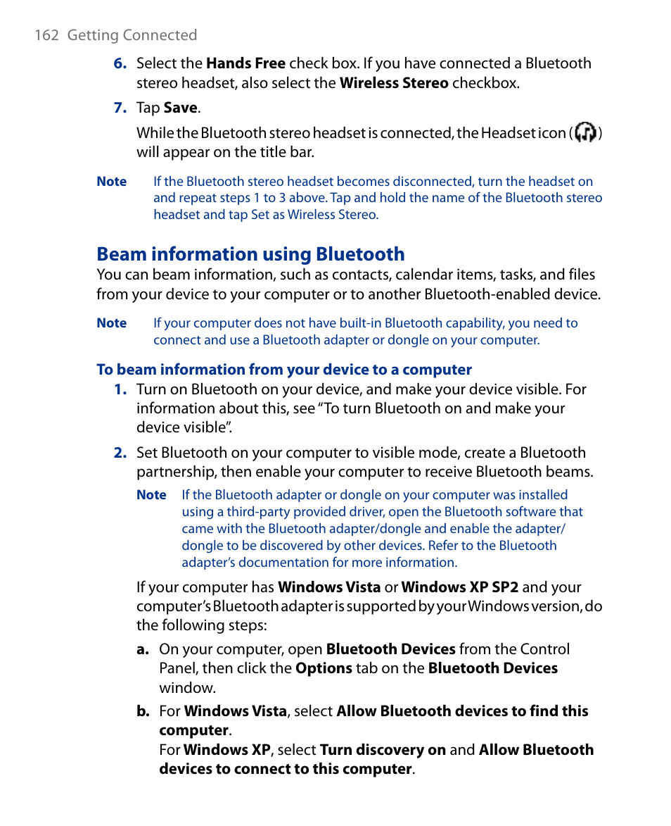 Beam information using bluetooth | Insignia X7510 User Manual | Page 162 / 241