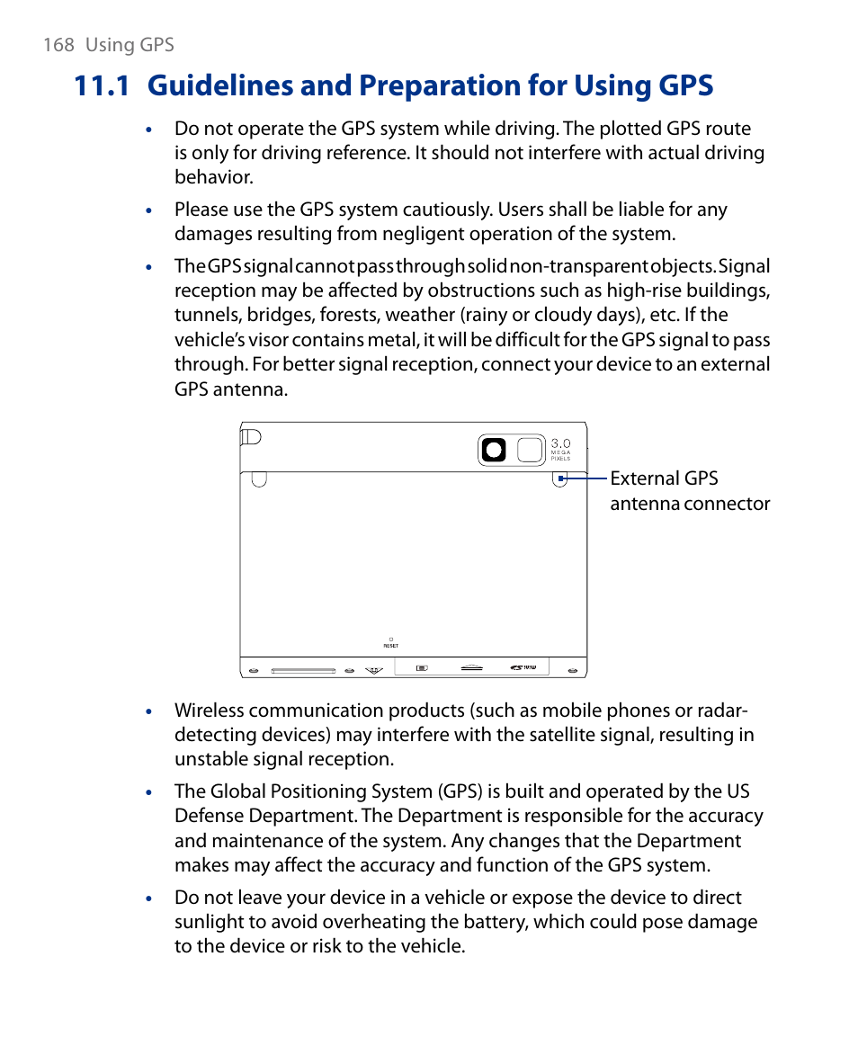 1 guidelines and preparation for using gps, 1 guidelines and preparation, For using gps | Insignia X7510 User Manual | Page 168 / 241