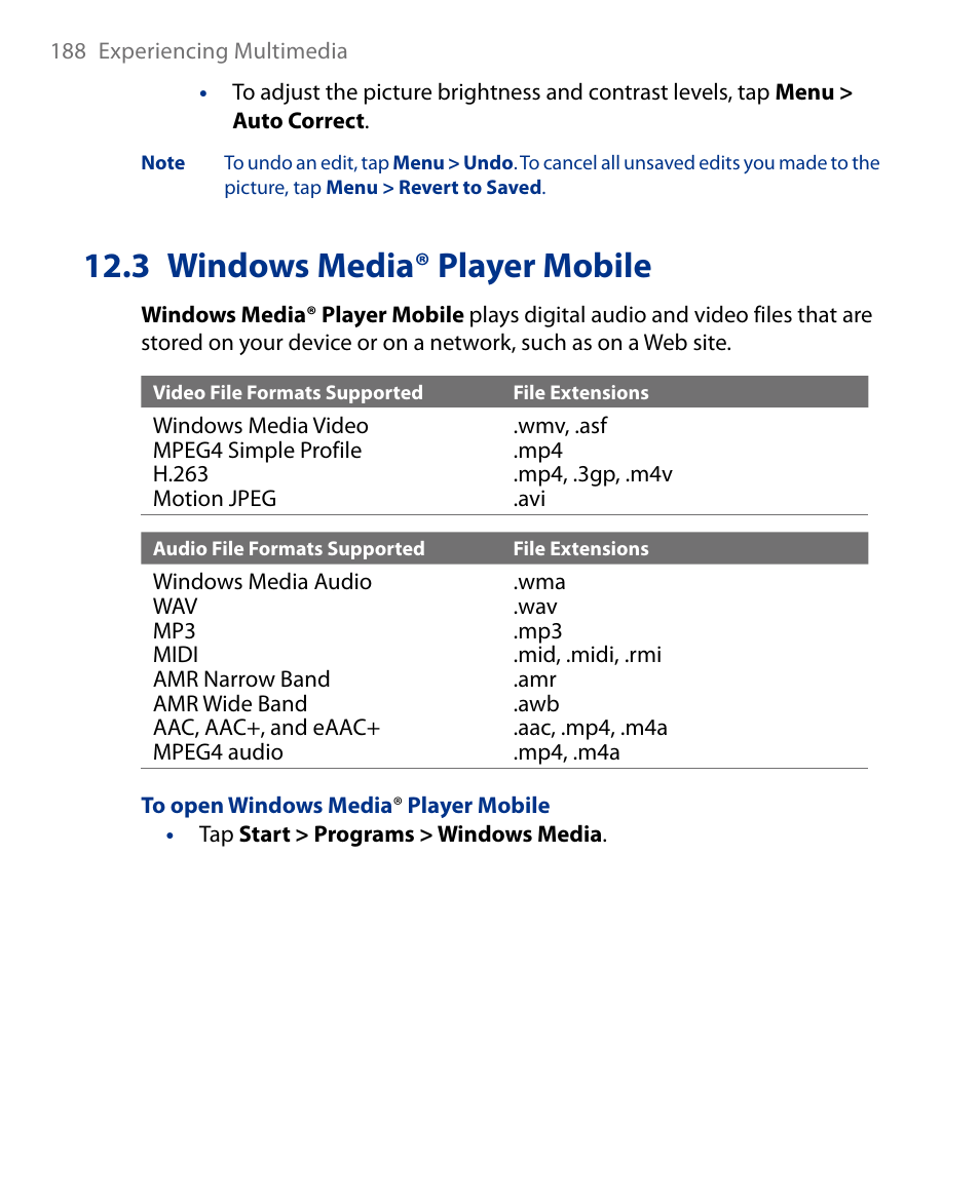 3 windows media® player mobile | Insignia X7510 User Manual | Page 188 / 241