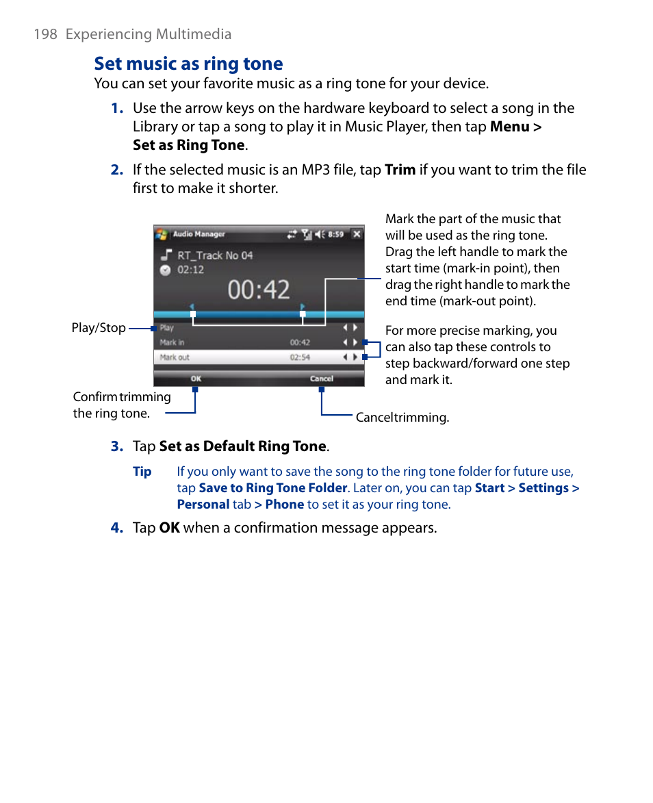 Set music as ring tone | Insignia X7510 User Manual | Page 198 / 241