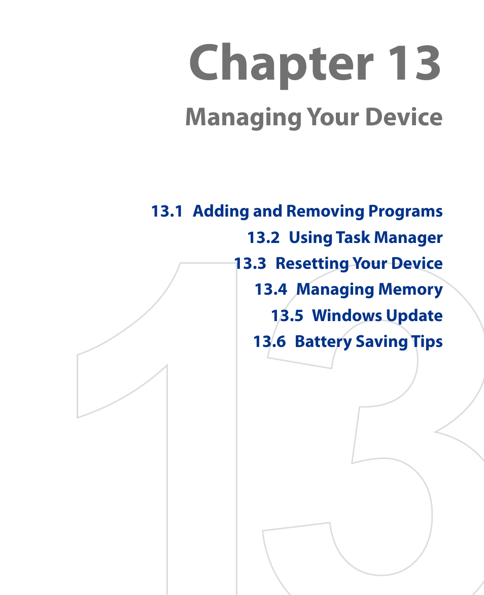 Chapter 13 managing your device, Chapter 13, Managing your device | Insignia X7510 User Manual | Page 201 / 241