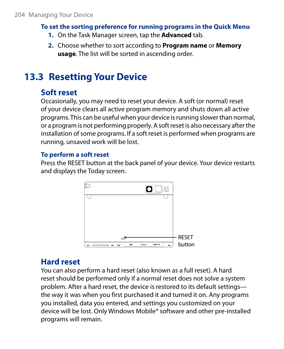 3 resetting your device, Soft reset, Hard reset | Insignia X7510 User Manual | Page 204 / 241
