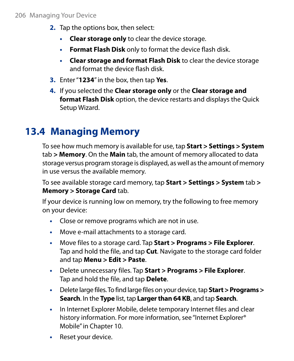 4 managing memory | Insignia X7510 User Manual | Page 206 / 241