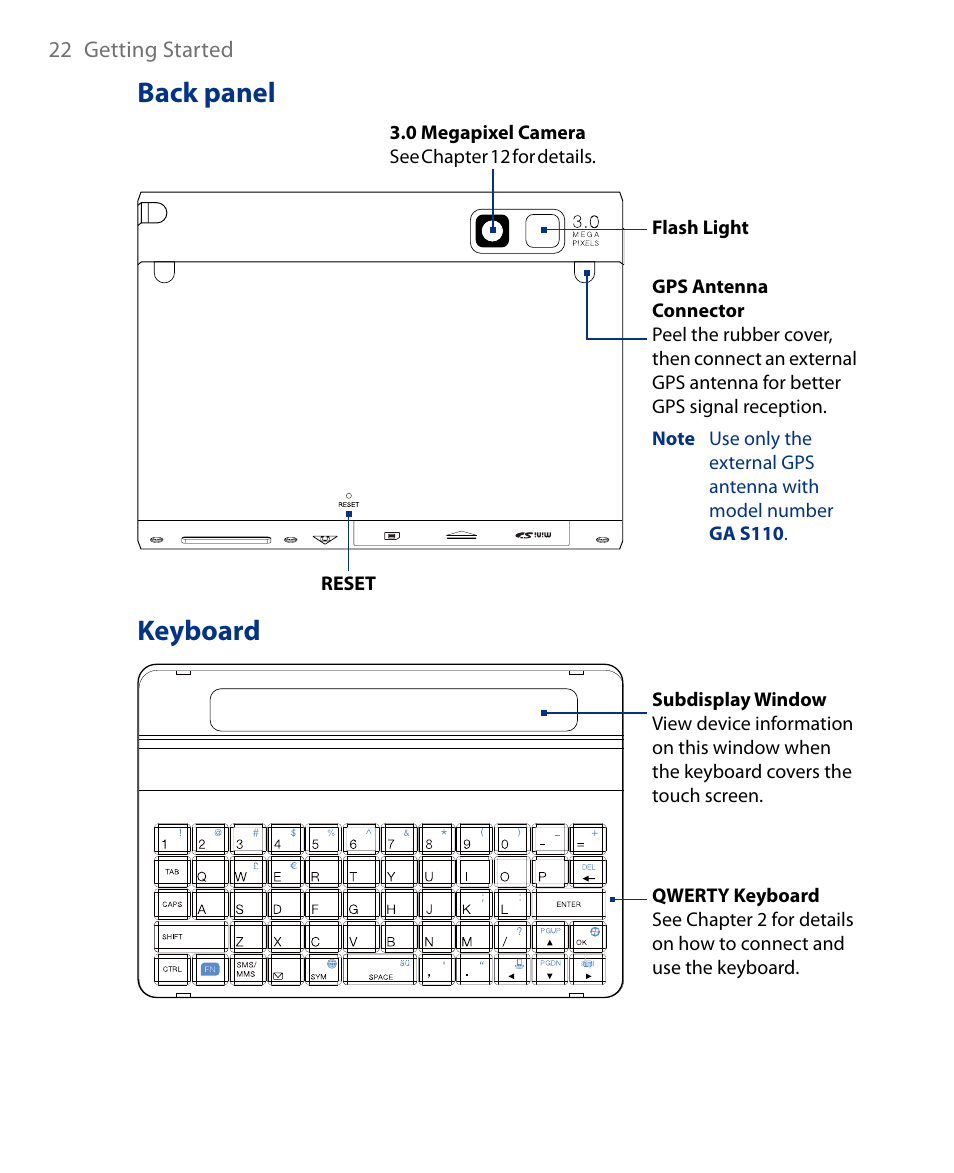 Back panel, Keyboard | Insignia X7510 User Manual | Page 22 / 241