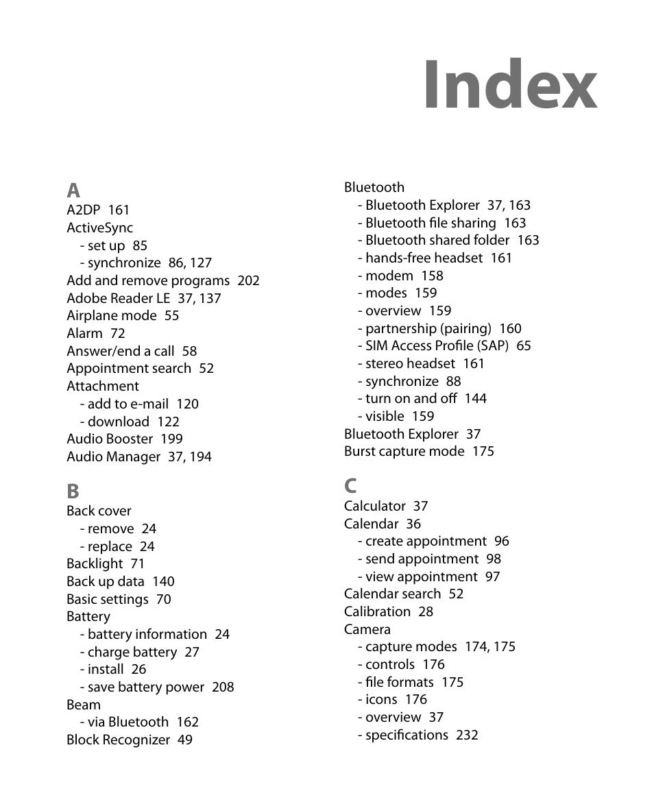 Index | Insignia X7510 User Manual | Page 235 / 241