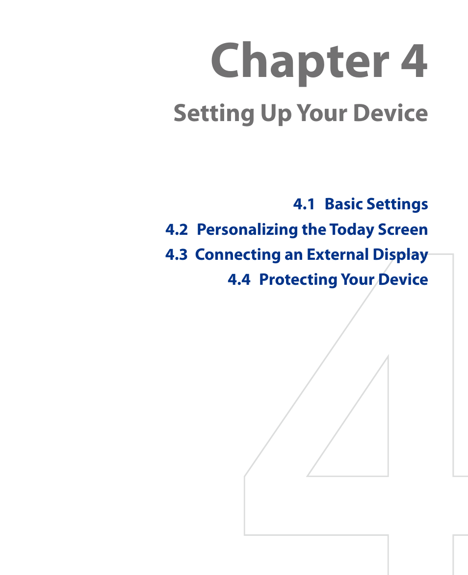 Chapter 4 setting up your device, Chapter 4 | Insignia X7510 User Manual | Page 69 / 241