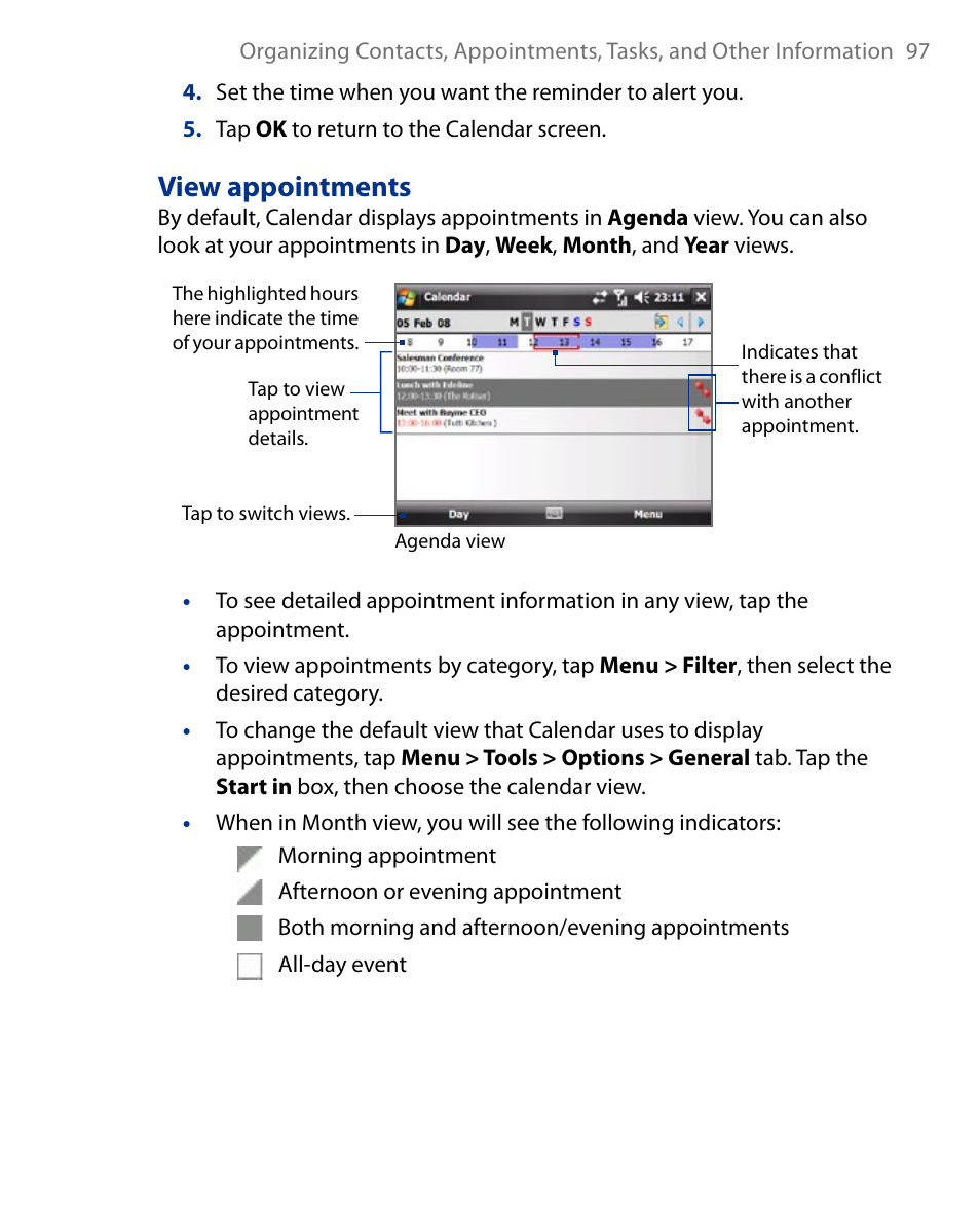 View appointments | Insignia X7510 User Manual | Page 97 / 241