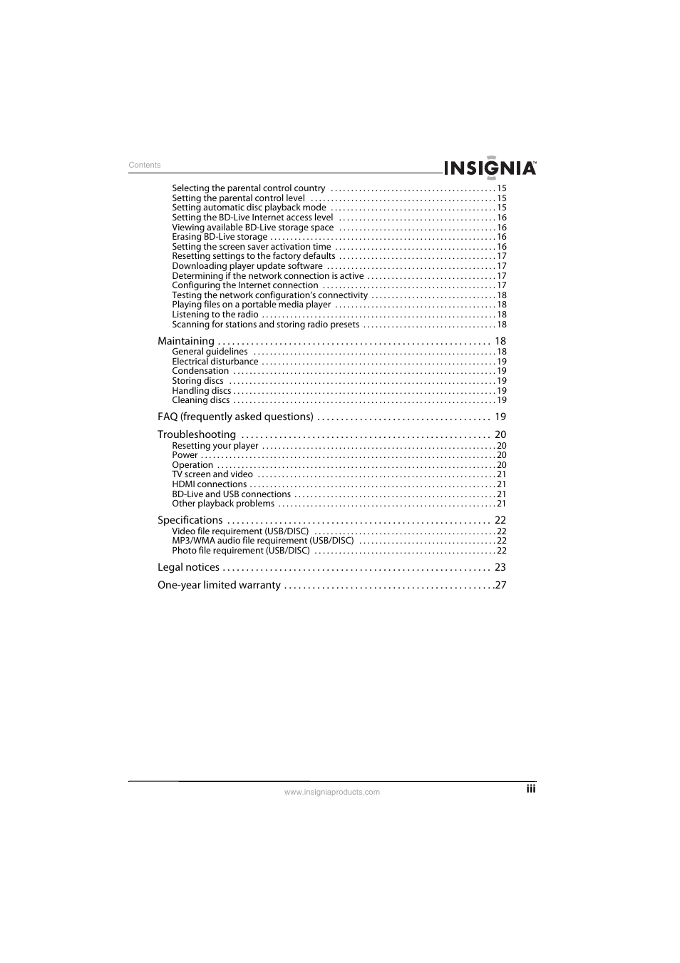 Insignia NS-BRHTIB User Manual | Page 3 / 36