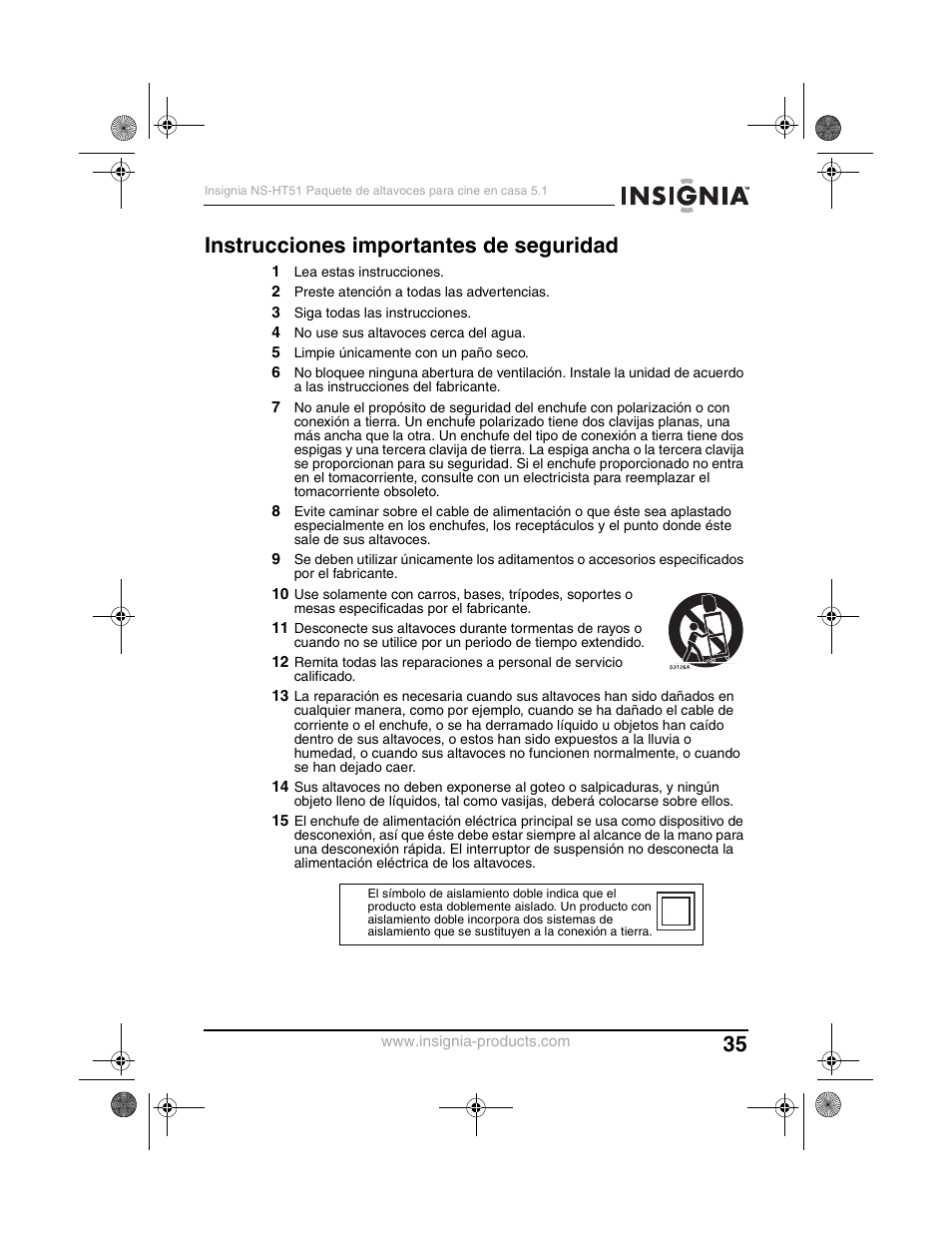 Instrucciones importantes de seguridad | Insignia NS-HT51 User Manual | Page 37 / 52