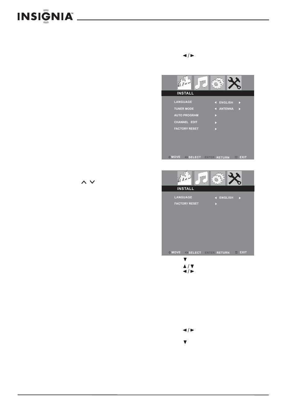 Changing the volume, Changing the video source, Changing channels | Insignia NS-20CLTV User Manual | Page 10 / 74