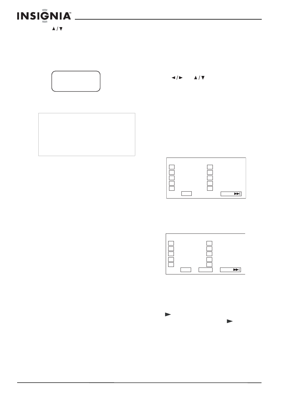 Changing the camera angle, Using repeat play, Magnifying the image | Program play | Insignia NS-20CLTV User Manual | Page 12 / 74