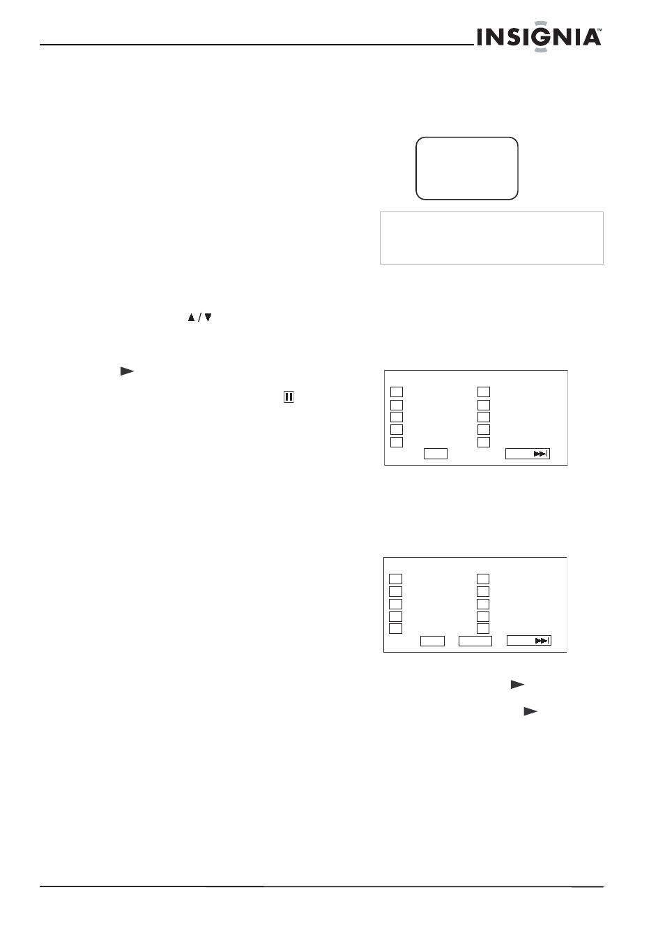 Playing cds, Playing chapters in random or shuffle mode, Playing an audio cd | Using repeat play, Changing the audio mode, Selecting a track for playback, Programming playback order | Insignia NS-20CLTV User Manual | Page 13 / 74