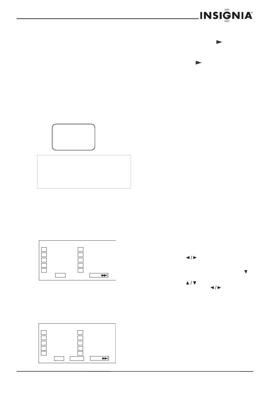 Configuration personnalisée du téléviseur, Changement de mode audio, Lecture d'une piste spécifique | Programmation de l'ordre de lecture, Lecture aléatoire, Ouverture et navigation au sein des menus d'écran | Insignia NS-20CLTV User Manual | Page 37 / 74