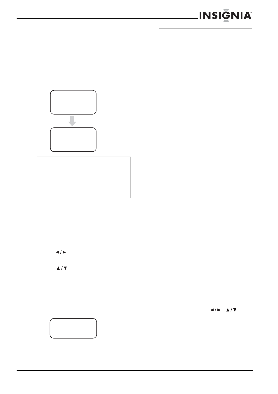 Cómo cambiar el idioma del audio, Selección del idioma de los subtítulos, Cómo cambiar el ángulo de cámara | Cómo usar la reproducción repetida, Cómo ampliar la imagen | Insignia NS-20CLTV User Manual | Page 59 / 74