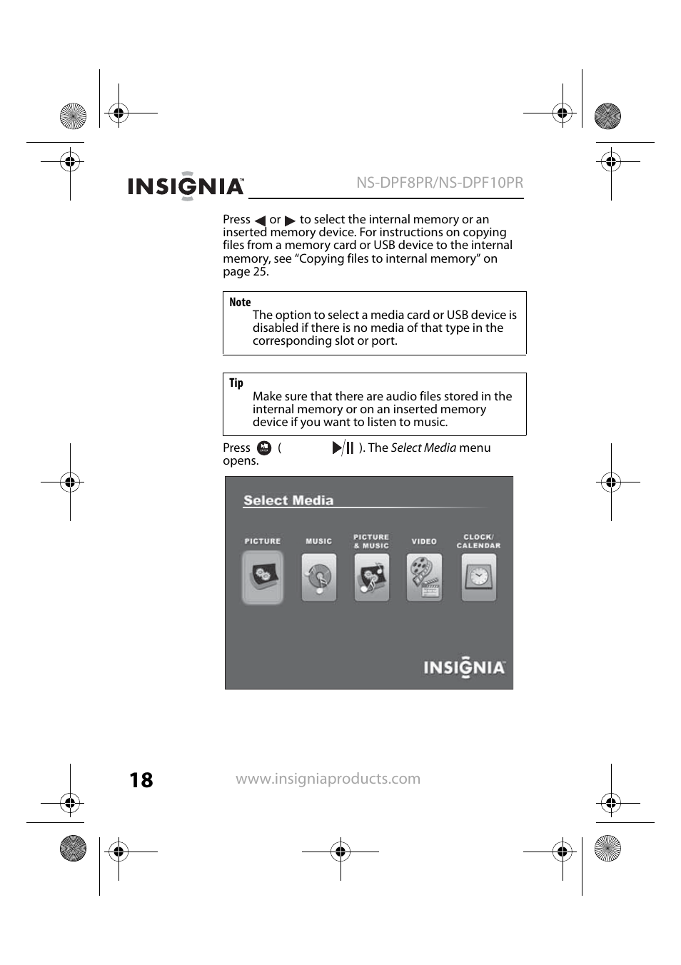 Insignia NS-DPF8PR User Manual | Page 20 / 52
