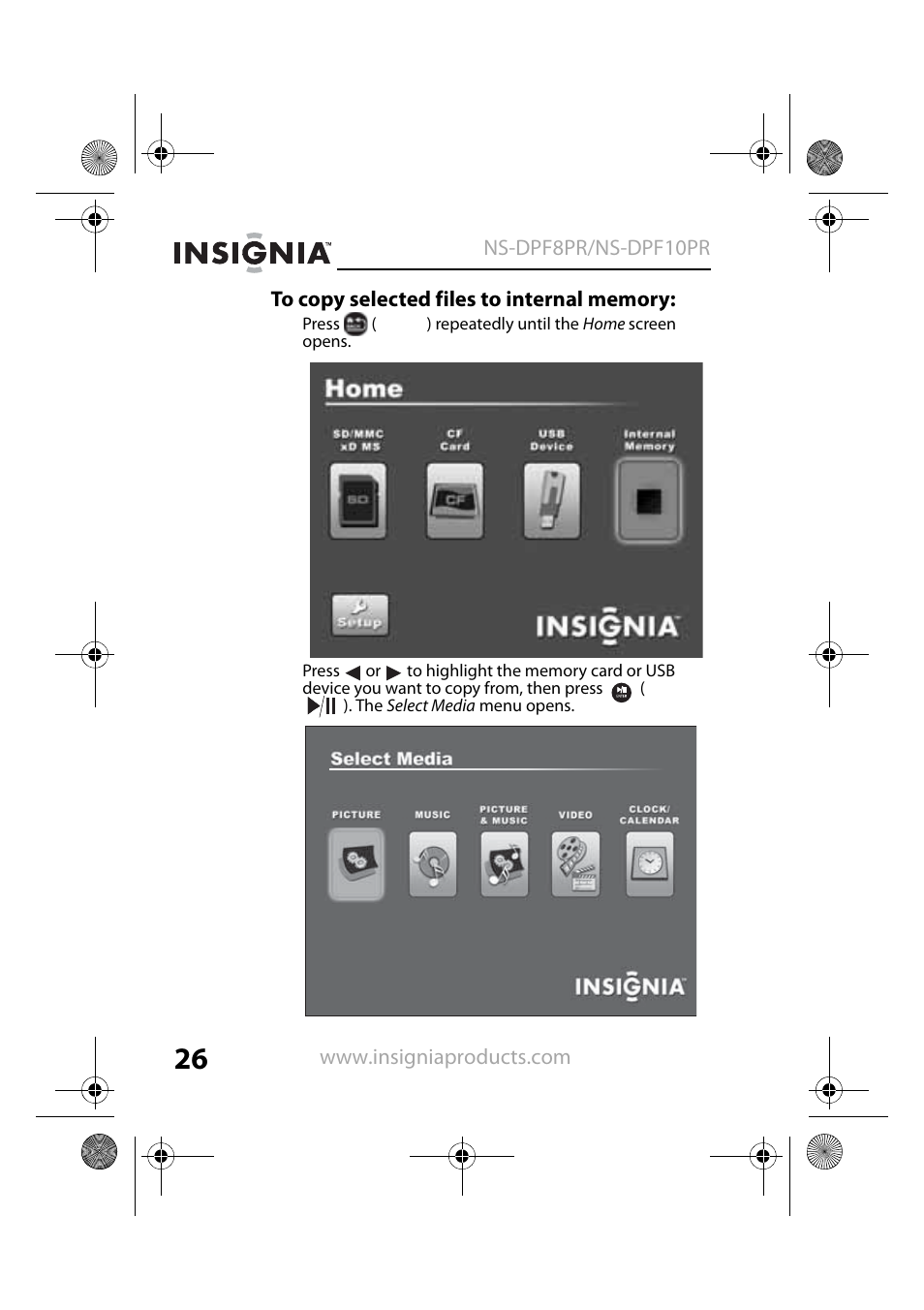 Insignia NS-DPF8PR User Manual | Page 28 / 52