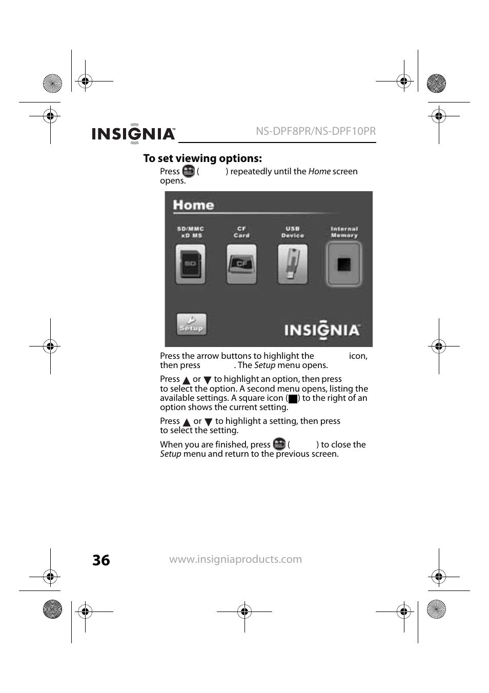Insignia NS-DPF8PR User Manual | Page 38 / 52