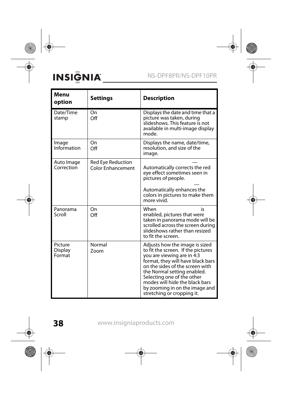 Insignia NS-DPF8PR User Manual | Page 40 / 52