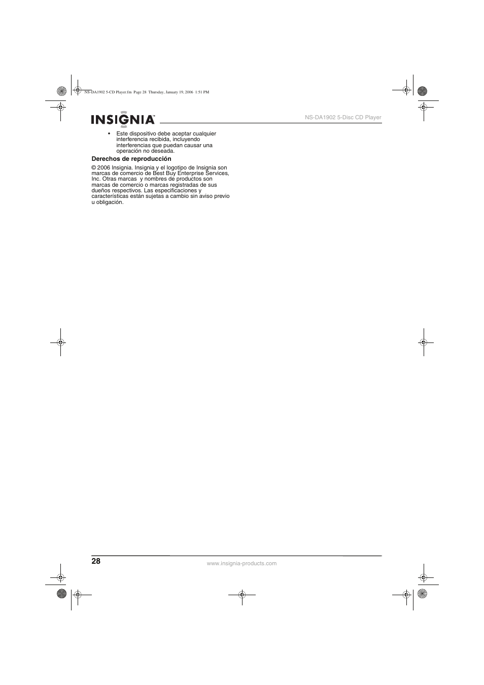 Insignia NS-DA1902 User Manual | Page 30 / 32