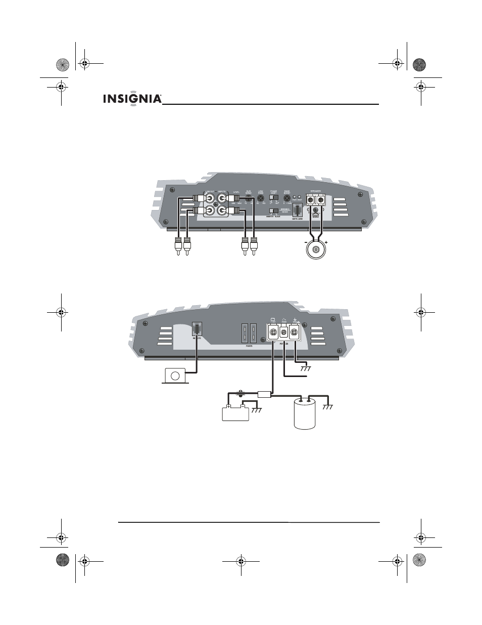 Conexión de los altavoces, Sistema de amplificador sencillo | Insignia NS-A1200 User Manual | Page 52 / 62