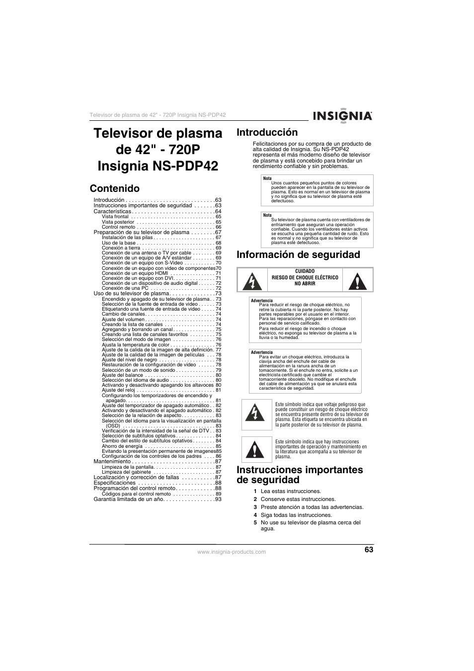 Insignia NS-PDP42 User Manual | Page 65 / 98