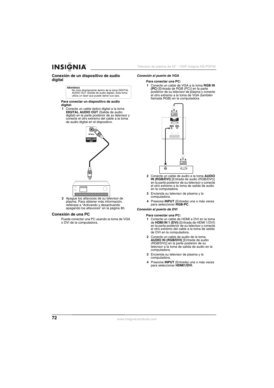 Insignia NS-PDP42 User Manual | Page 74 / 98