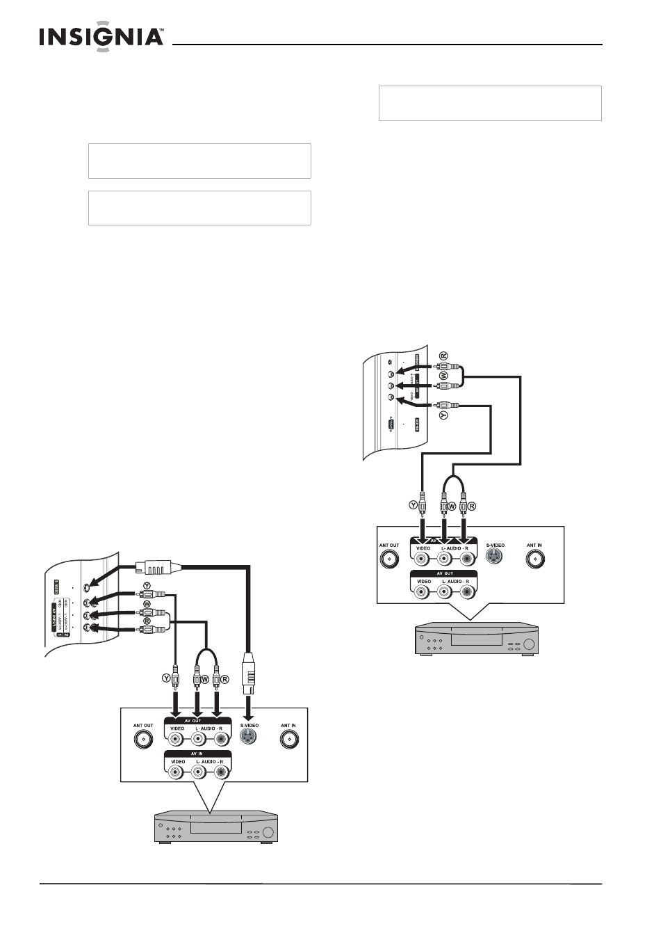 Conexión de un vcr, Conexión de un vcr (para grabar), Para conectarse y grabar un programa en un vcr | Insignia NS-LCD32FS User Manual | Page 64 / 84