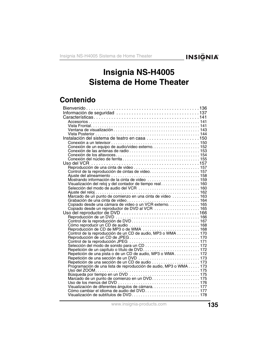 Insignia NS-H4005 User Manual | Page 137 / 208