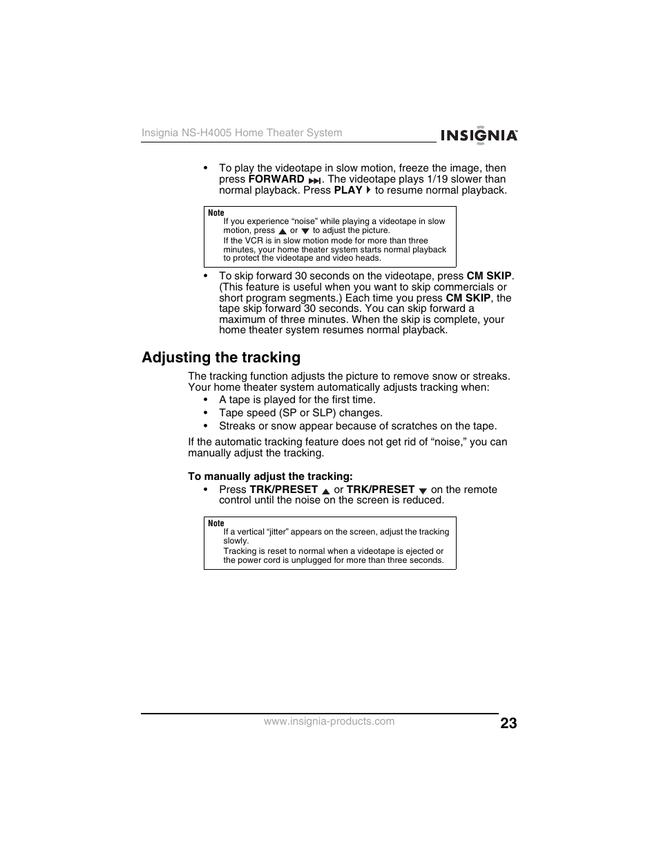 Adjusting the tracking | Insignia NS-H4005 User Manual | Page 25 / 208