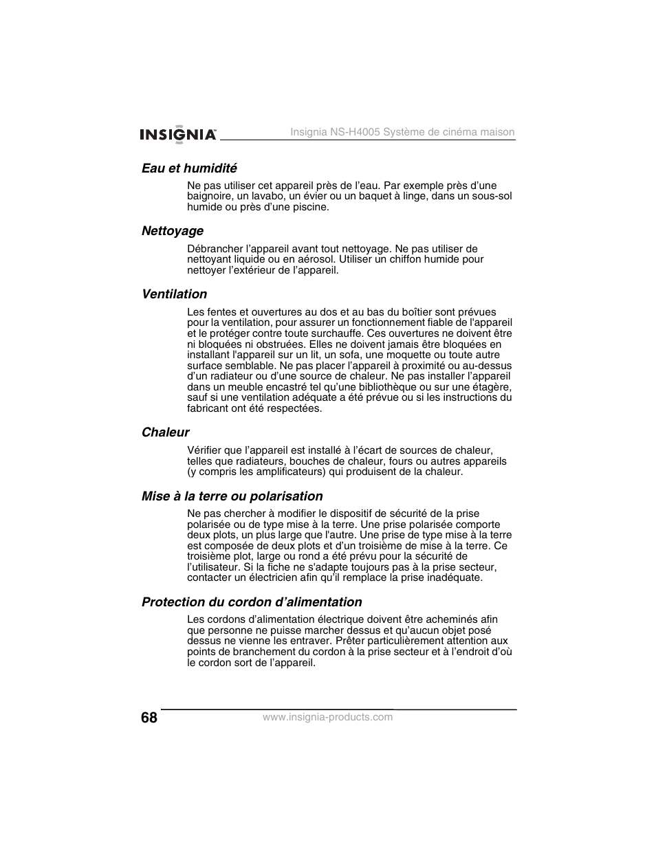 Insignia NS-H4005 User Manual | Page 70 / 208