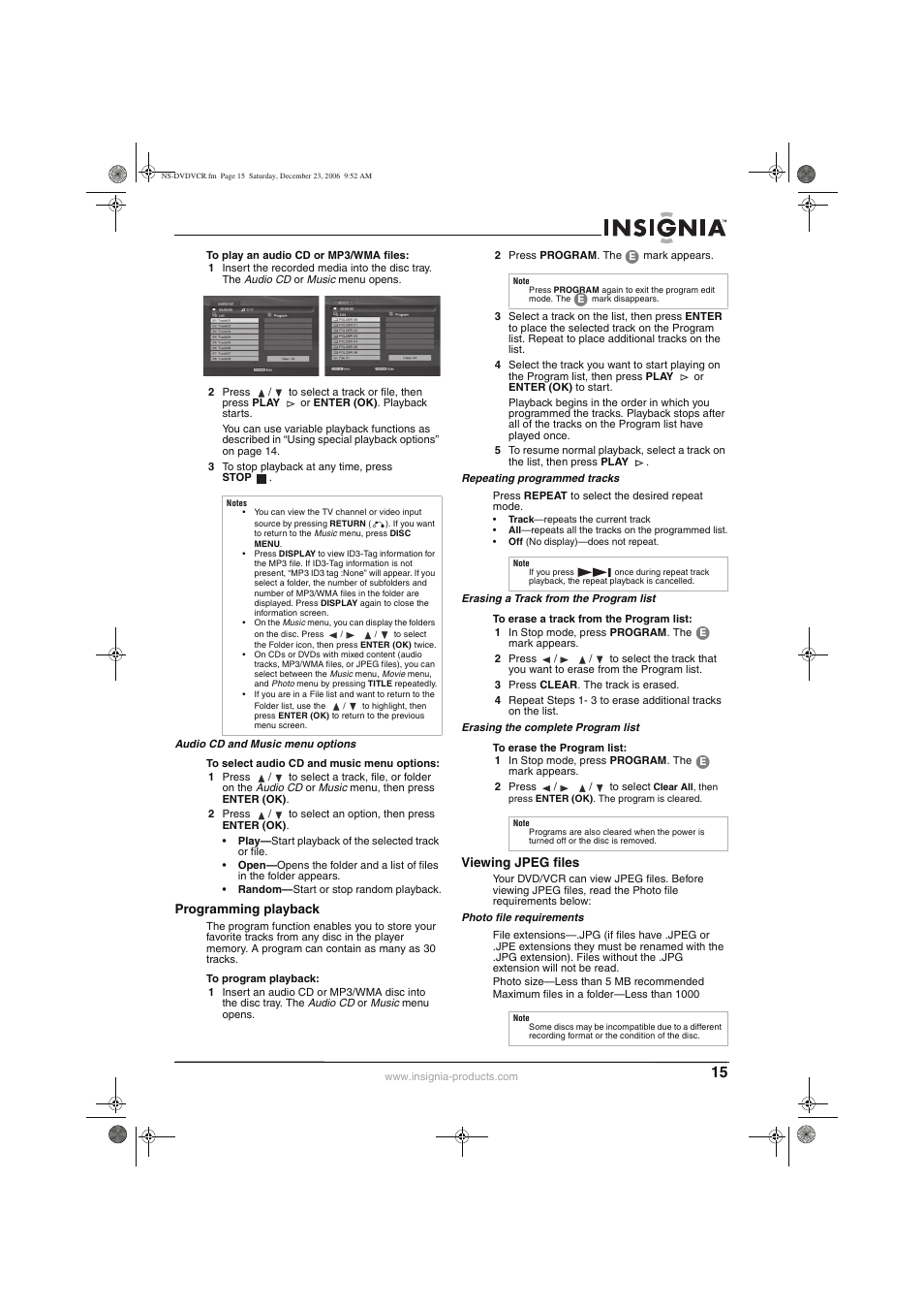 Insignia 55423-3645 User Manual | Page 15 / 78