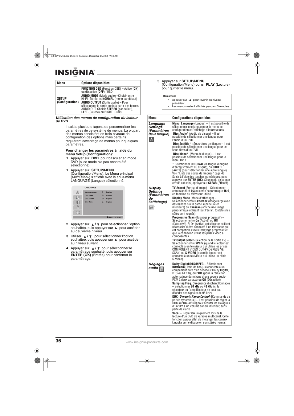 Insignia 55423-3645 User Manual | Page 36 / 78