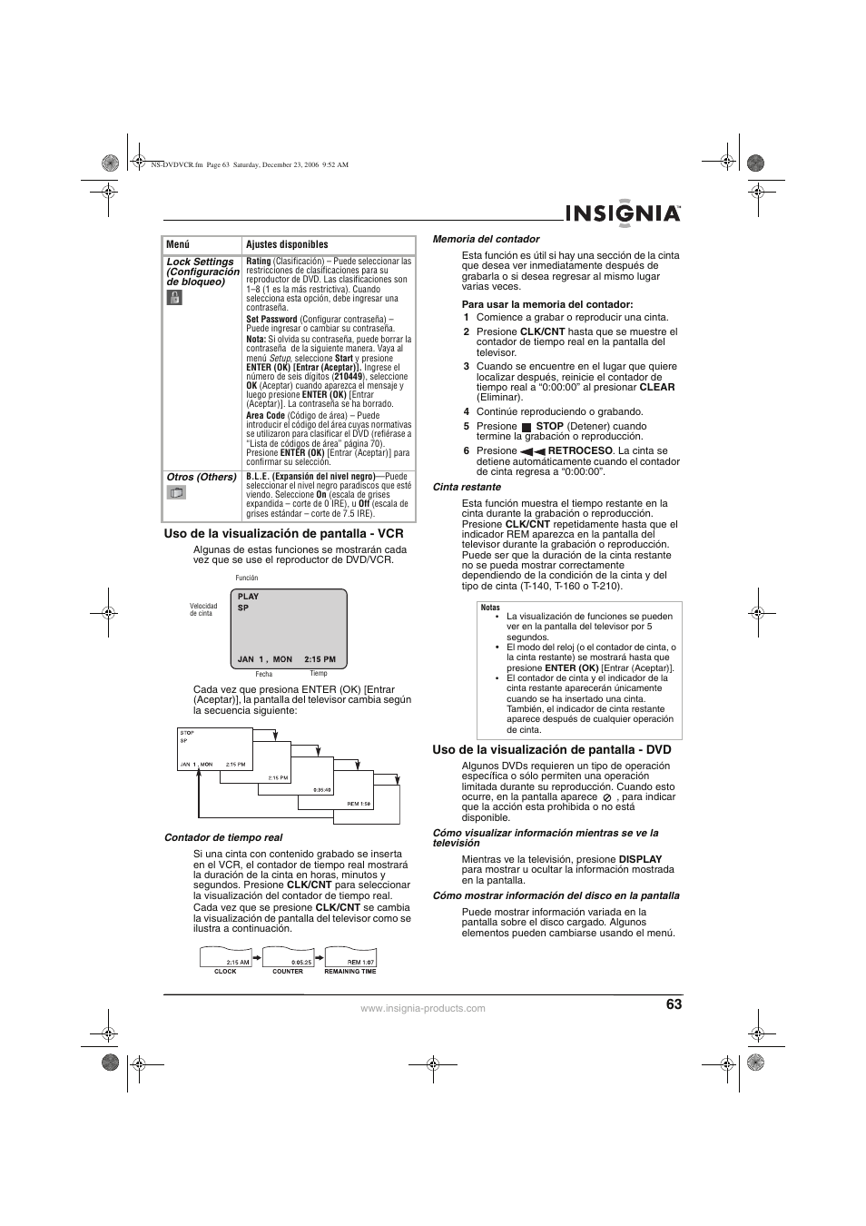 Insignia 55423-3645 User Manual | Page 63 / 78