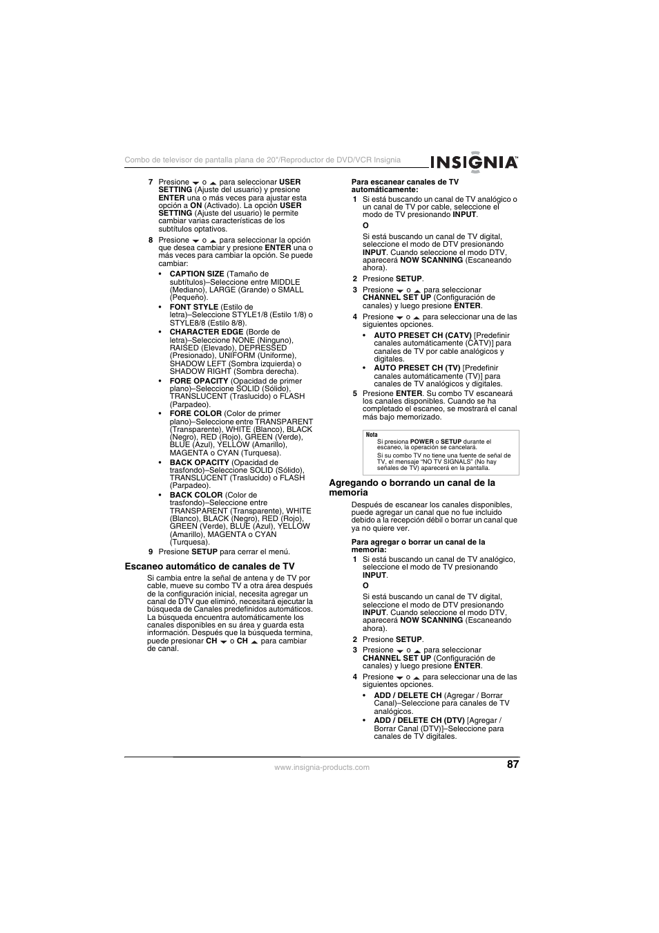 Insignia NS-F20TR User Manual | Page 87 / 112