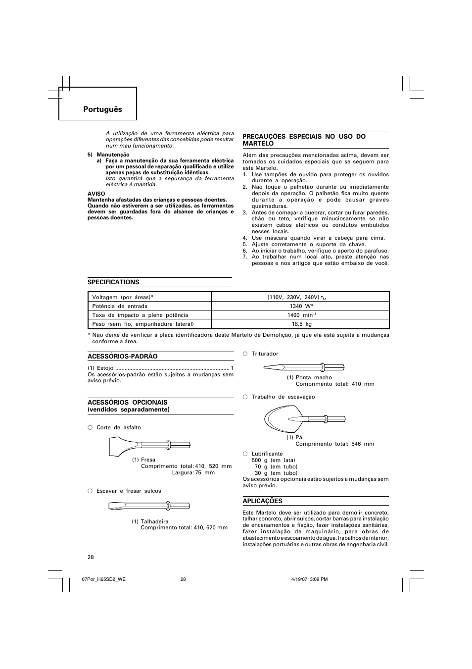 Português | Insignia H 65SD2 User Manual | Page 29 / 41