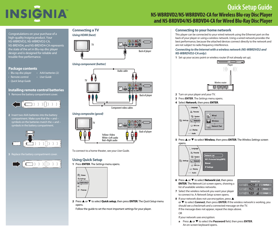 Insignia NS-WBRDVD2 User Manual | 2 pages