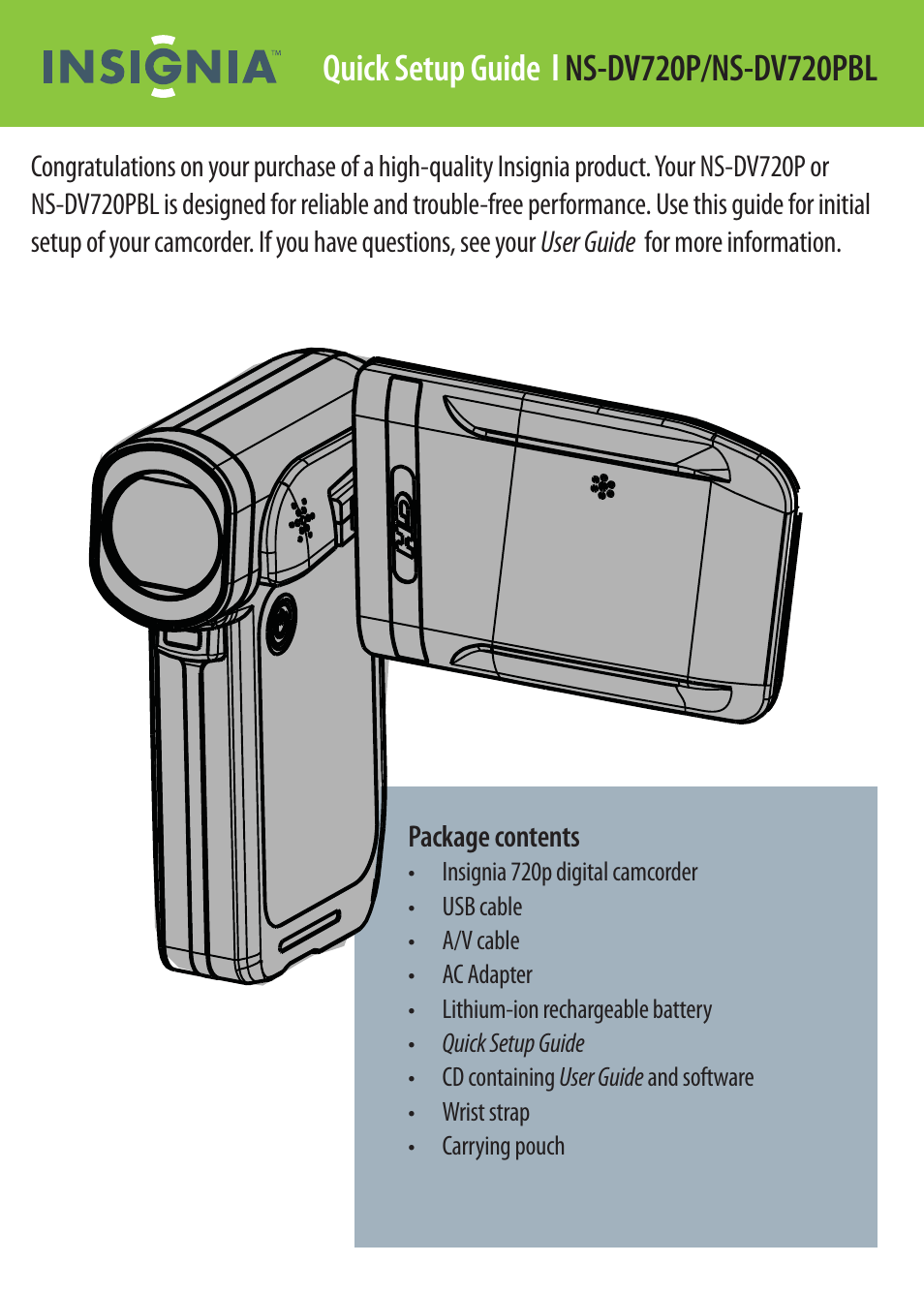 Insignia NS-DV720PBL User Manual | 8 pages