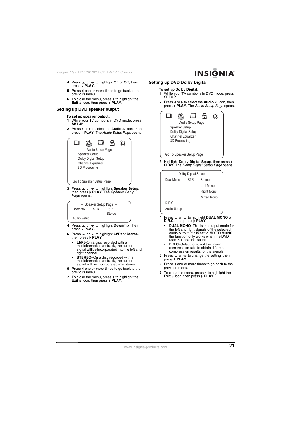 Insignia NS-LTDVD20 User Manual | Page 23 / 92