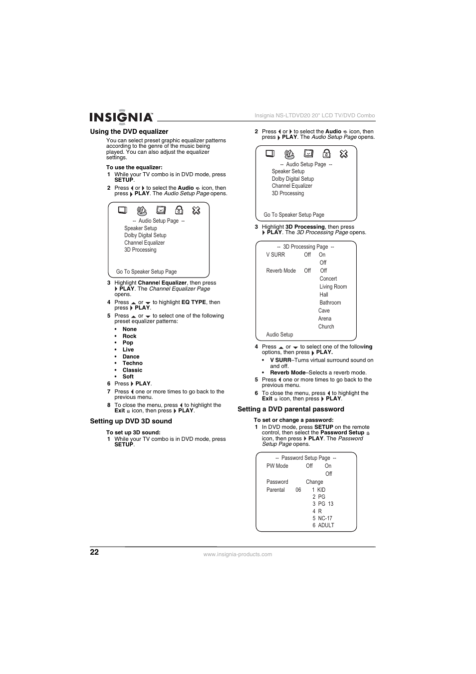 Insignia NS-LTDVD20 User Manual | Page 24 / 92