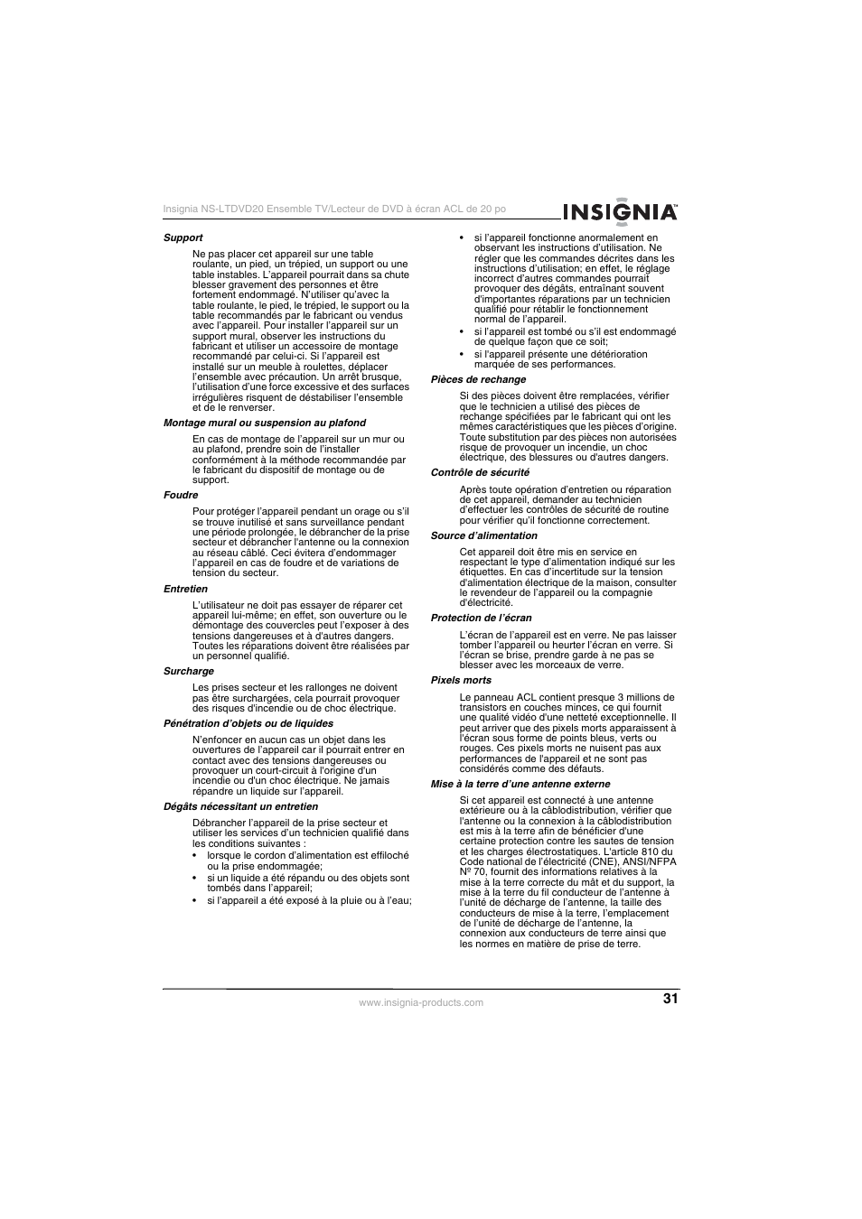 Insignia NS-LTDVD20 User Manual | Page 33 / 92