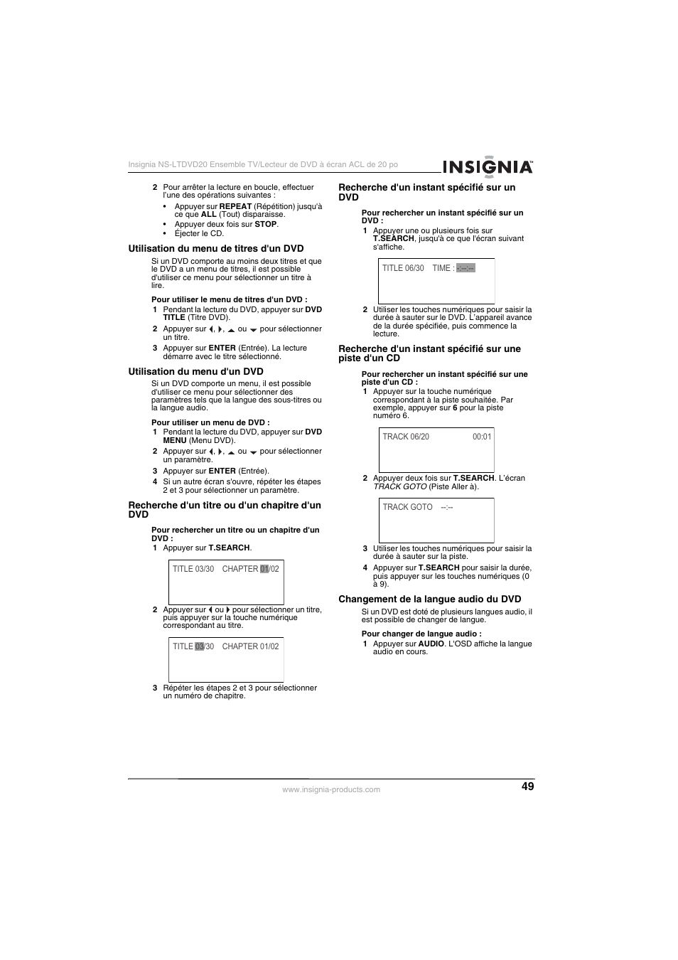 Insignia NS-LTDVD20 User Manual | Page 51 / 92