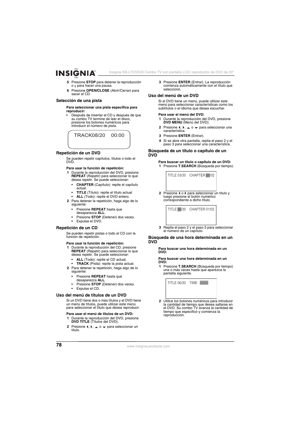 Insignia NS-LTDVD20 User Manual | Page 80 / 92
