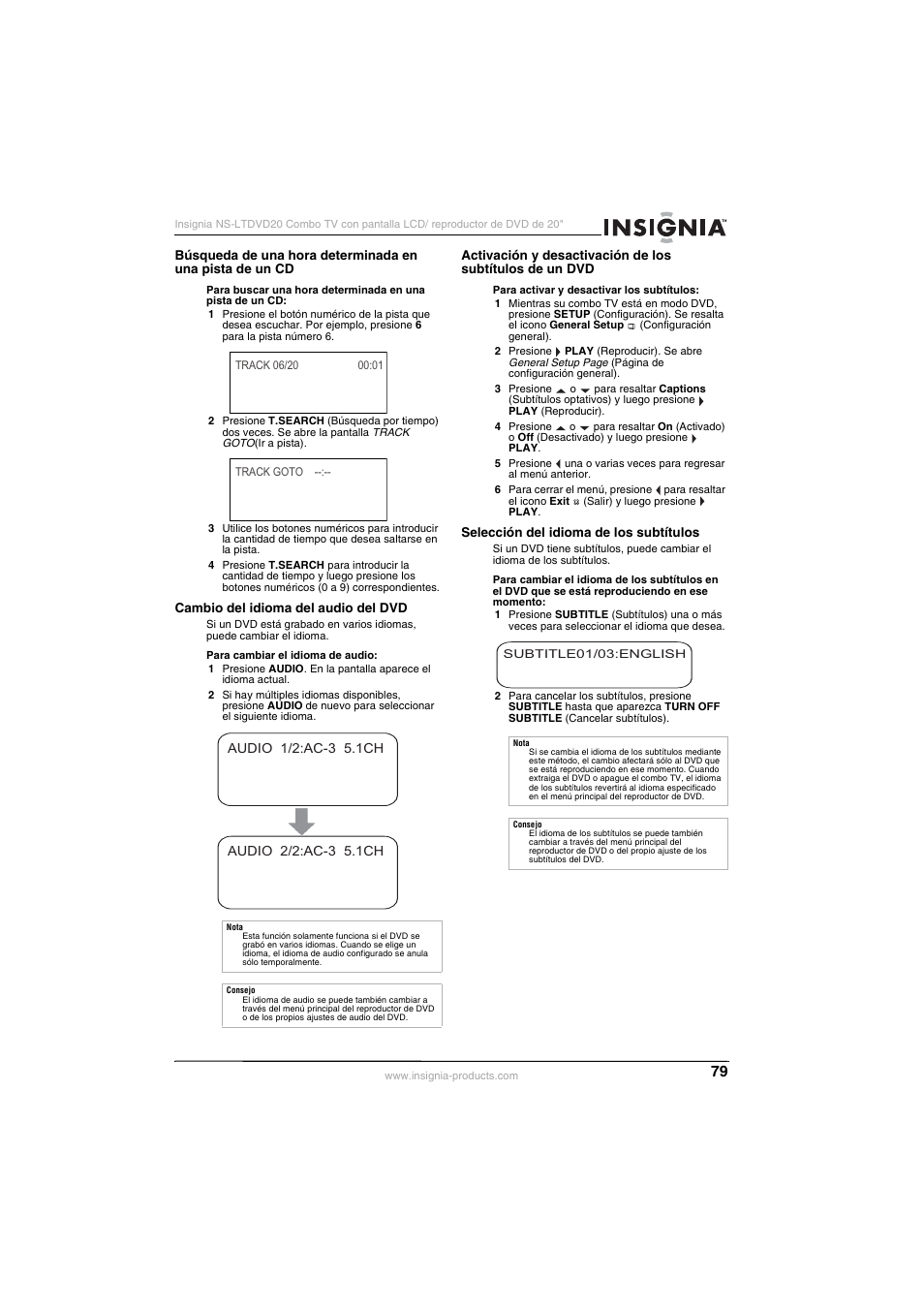 Insignia NS-LTDVD20 User Manual | Page 81 / 92