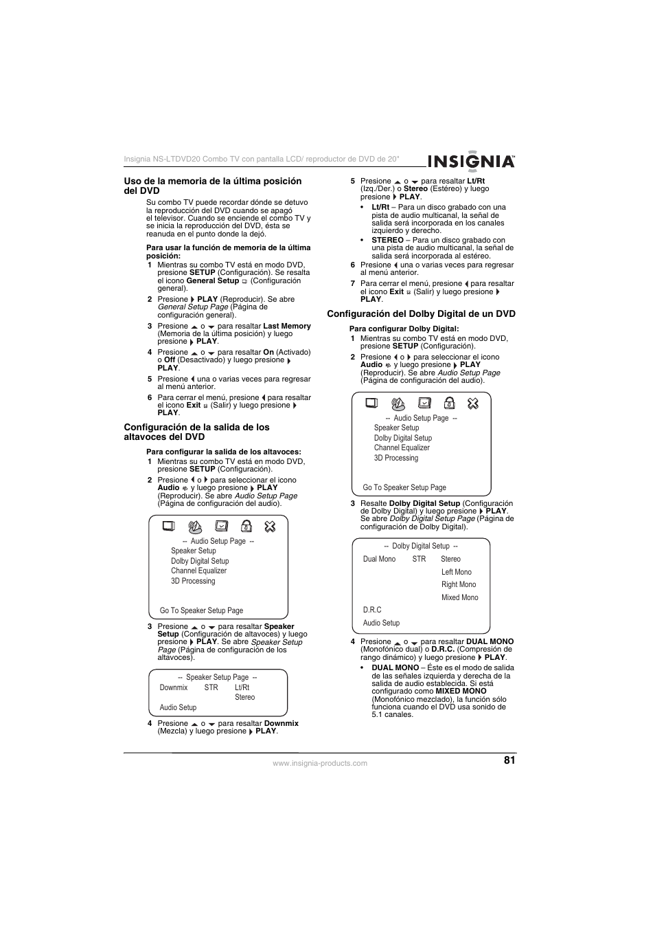 Insignia NS-LTDVD20 User Manual | Page 83 / 92