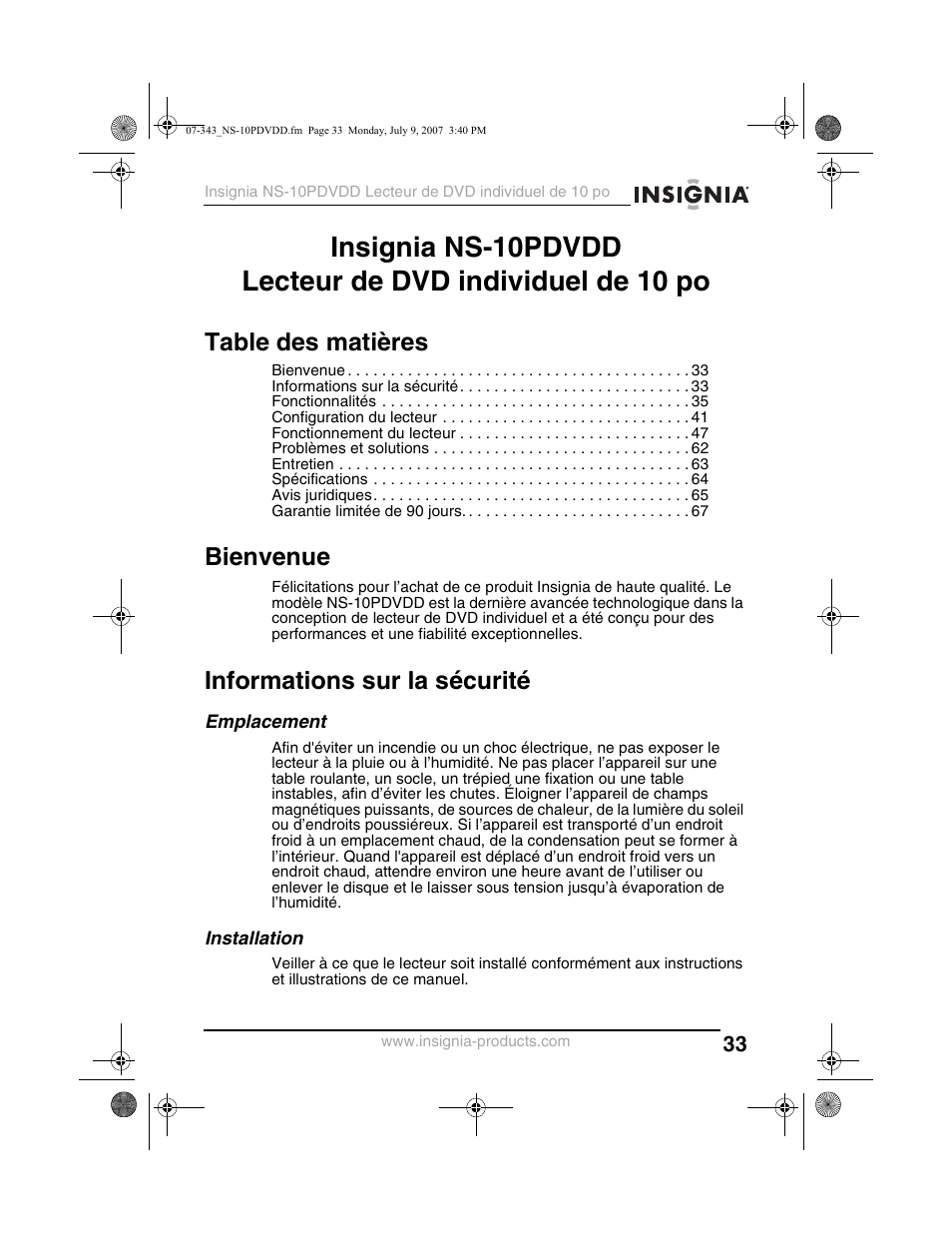 Insignia NS-10PDVDD User Manual | Page 35 / 108