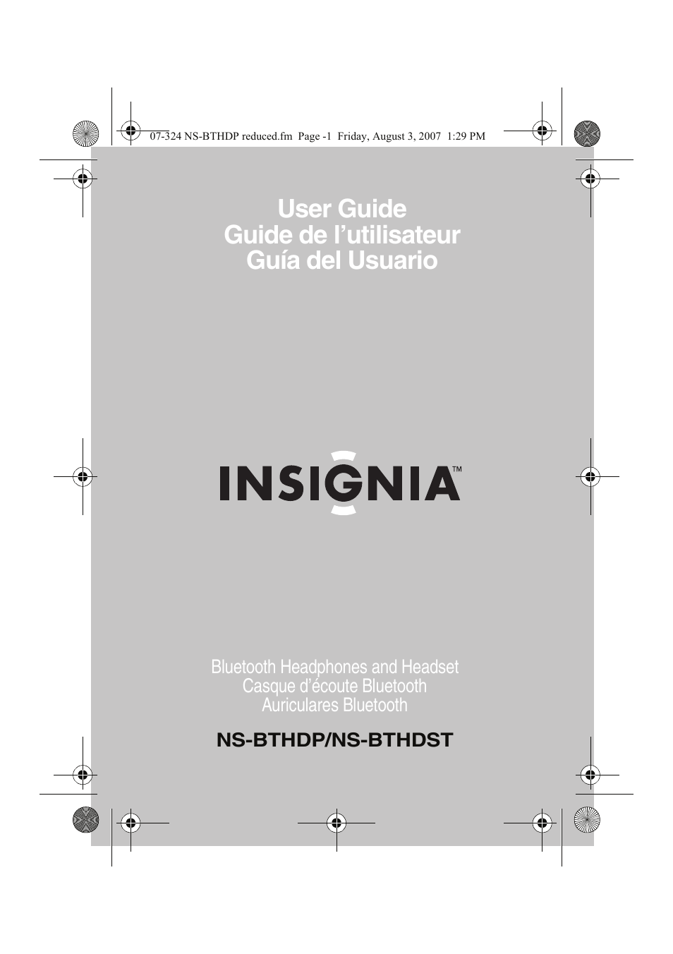 Insignia NS-BTHDST User Manual | 72 pages