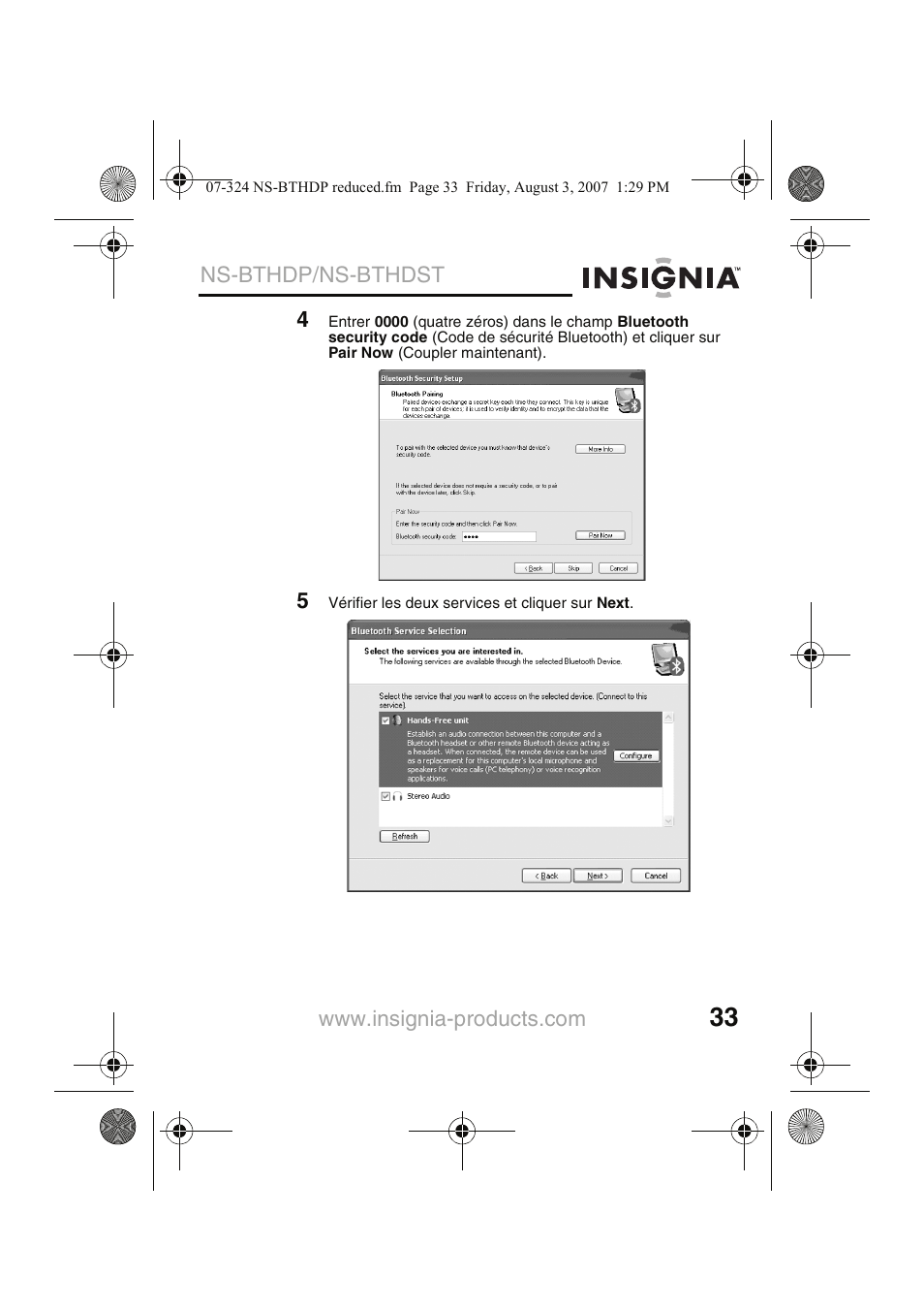 Insignia NS-BTHDST User Manual | Page 35 / 72